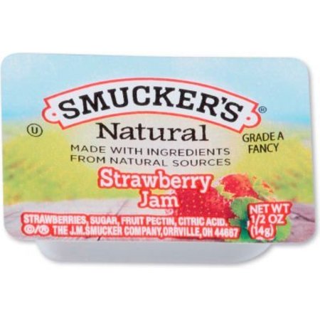 SMUCKERS Smucker's® Natural Jam, 0.5 oz Container, Strawberry, 200/Carton SMU8201